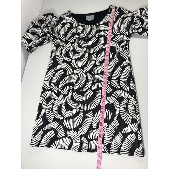 Anthropologie Maeve Windfall Textured White Black Short Mini Dress S Boho Summer - Picture 10 of 11